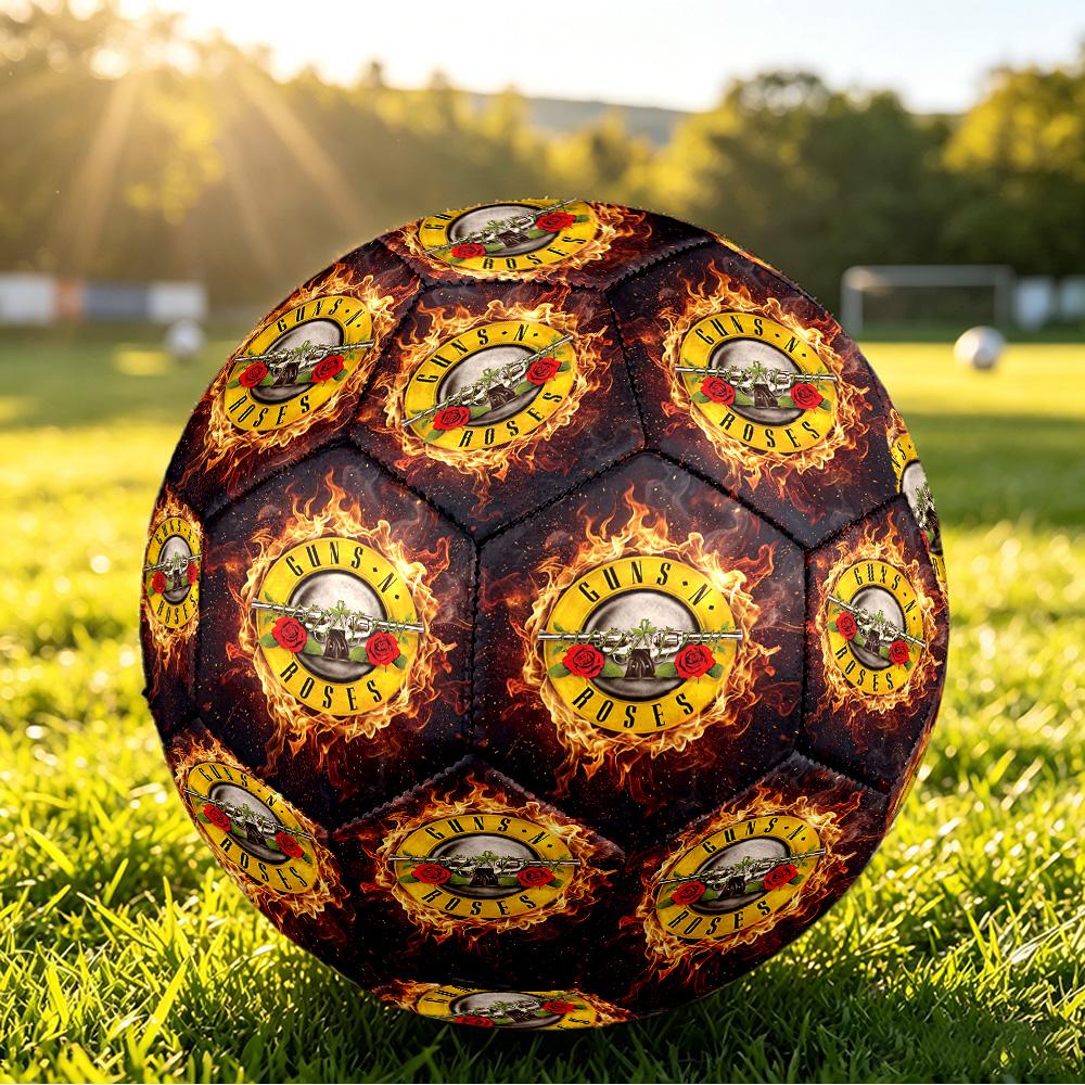 Guns N’ Roses Print Standard Size 5 Soccer Ball Durable Shock?Absorbing Ball For Training Match Outdoor Play