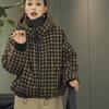Cappotto di Cotone con Cappuccio e Stampa a Quadri Invernali 2025 con Velluto Plus - Giacca Casual, Elegante e Antietà per Donna