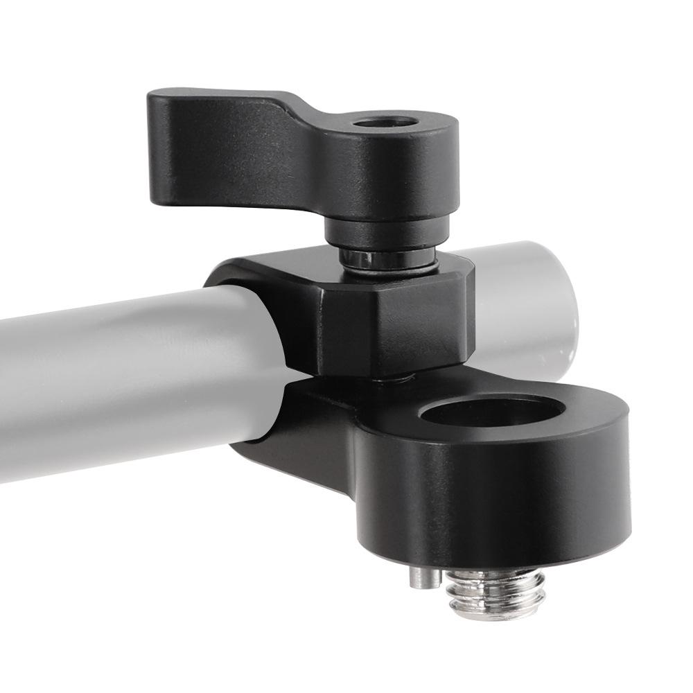 HDRIG 15mm Single Hole Rod Clamp Adapter with 3/8 Screw for Arri Locating Pin Photography Aluminum Rod Accessory 2280
