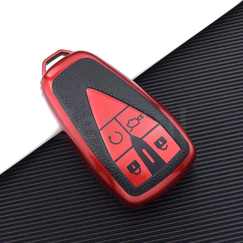 

Tpu Leather Car Key Case Cover For Changan Eado Unit Cs35Plus Cs55Plus Cs75Plus Smart Shell Fob Holder Protector Accessories