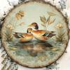 1pc 8x8in Retro Mandarin Duck Sign, Cute Waterfowl 2D Flat Round Plaque, Farmhouse Decor for Living Room Bedroom, Unique Home