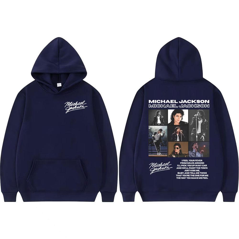 Re del Pop Michael Jackson Felpe con Cappuccio Retro da Tour Abbigliamento da Uomo Felpe con Cappuccio Pullover Stile Hip Hop Harajuku