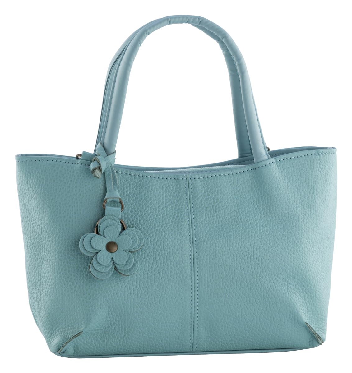 Shrink leather mini handbag (light blue)