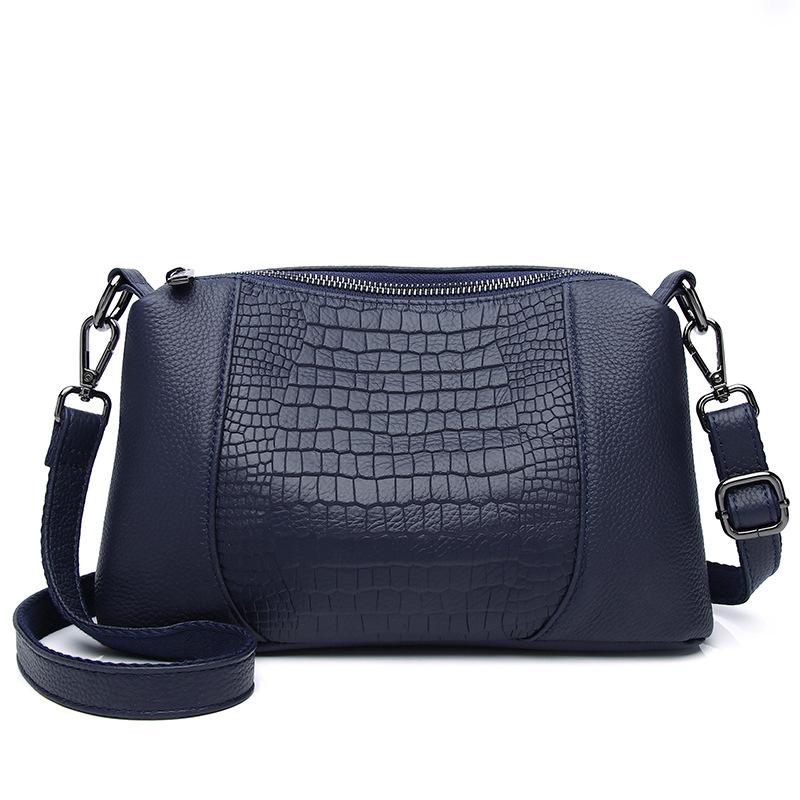 

Feiya кожаная женская сумка первый слой коровья кожа простой узор аллигатора портативная сумка через плечо мягкая кожа подмышечная сумка Tide