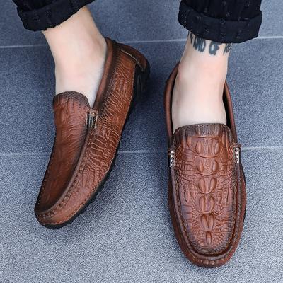 Brand Men's Shoes Loafers Luxury Leather Men's Flat Business Leather Shoes with Metal Buckle Men Slip-on Moccasins Driving Shoes