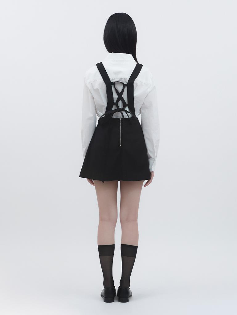 TUOMIO Apron-Like Mini Dress [Black]
