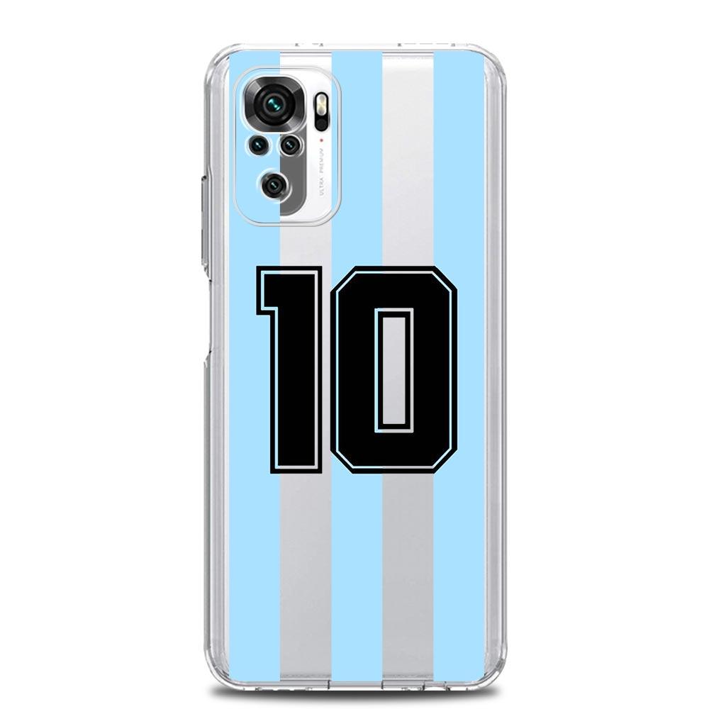 Argentina Soccer 10 Clothing Phone Case For Xiaomi Redmi Note 12 5G 9S 9 8 10 11 Pro Plus 4G 9T 8T 10C 9C 9A 7 Pro Clear Cover