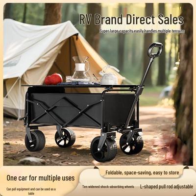 Carrello Pieghevole Extra Large per Camper - Carrello da Campeggio per Esterni e Rimorchio da Picnic