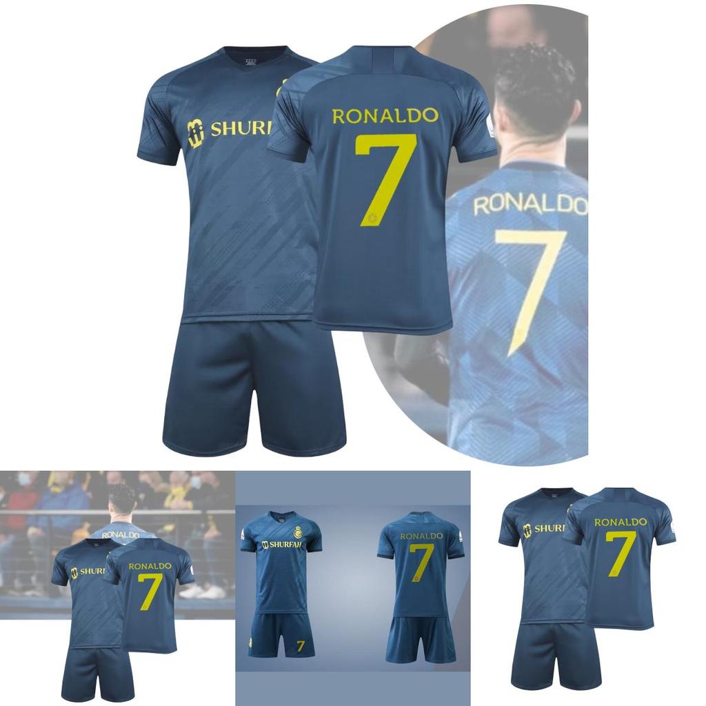 22-23 Saúdská Arábie Vítězný Tým Ronaldo Fotbalový Dres 7 Dětský Fotbalový Týmový Dres Tištěné Číslo