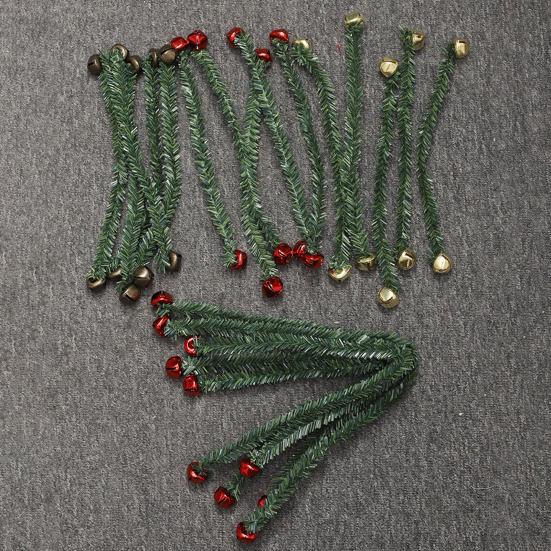 Christmas Garland for Stair Railings 11.8 Inch Ties Banister Bells, Decorative Twist Ties, Reusable Lifelike Greenery Artificial Pine Hanger