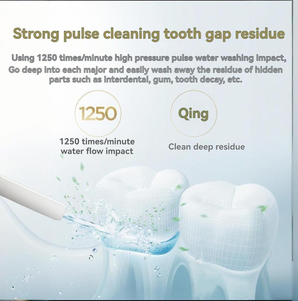 JIELING, Portable Electric Dental Floss, IPX7 Waterproof, 150ML Capacity