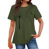Damenmode Lässig Bedrucktes Rundhals Kurzarm T-Shirt Top T-Shirt Oberteil