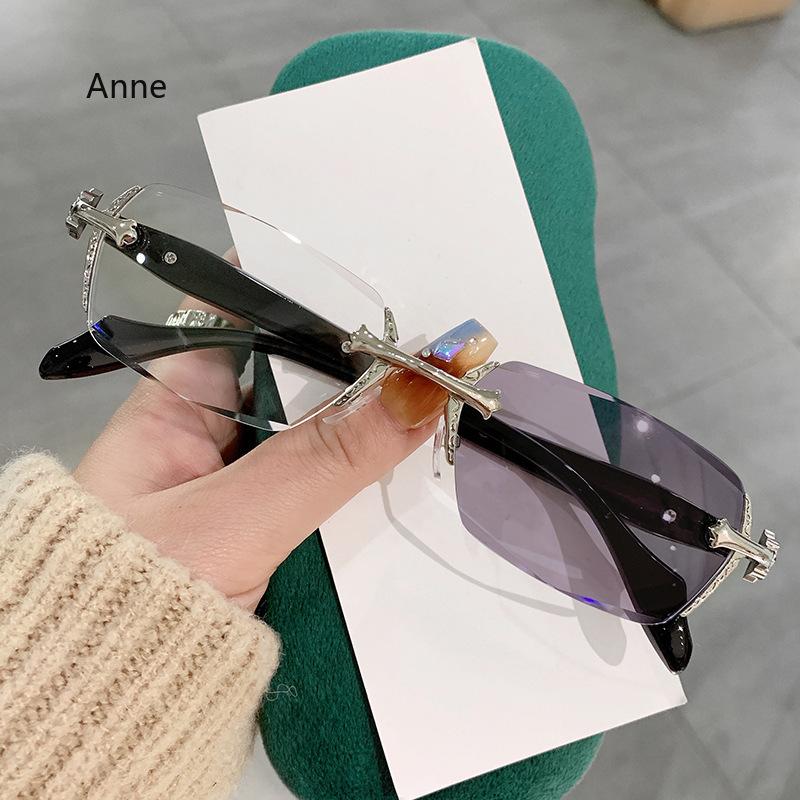 Smart Photochromic Sunglasses for Women Men New Trendy Ladies Rimless Far Sight Glasses Blue Light Blocking Reading Eyeglasses