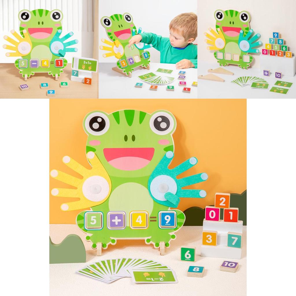 Wooden Educational Toy For Kids Frog Number Math Puzzle For Early Learning