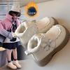 Children's Warm Big Cotton Shoes Girl Martin Boots Velvet Princess Wind Autumn and Winter New Girls Leather Snow Boots Korean Version