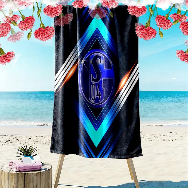 FC Schalke 04 Print Strandlaken, Groot Zacht Sneldrogend Handdoek voor Strand Camping Zwemmen