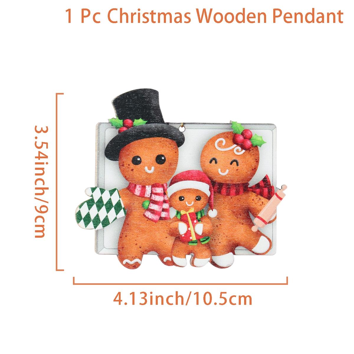 

Gingerbread Man Christmas Family Wooden Pendant 2025 Christmas Decorations for Home Cristmas Ornament Xmas Gift New Year 2024