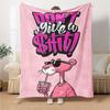 1pc Pink Panther Themed Printed Soft and Comfortable Home Blanket, Small Throw Blanket, Nap Blanket, Suitable As a Gift L049