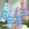 1PC Multiple Pink Bow Knot Cluster 750ml Color Plastic Sports Water Bottle Leakproof Flip Straw Lid Suitable for Sports Office Home Use