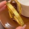 Shajin Jewelry Lotus Open Bangle: Women's Imitation Gold, Wedding Accessory, Solid Charm, Ancient Method Design.