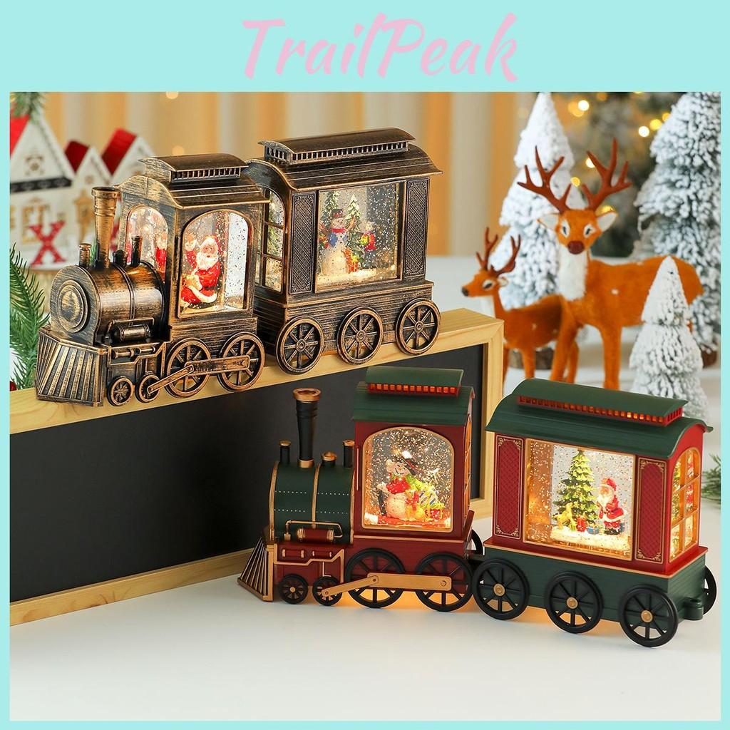 Santa Claus Christmas Train Ornament With Lights And Music Shop Decor Window