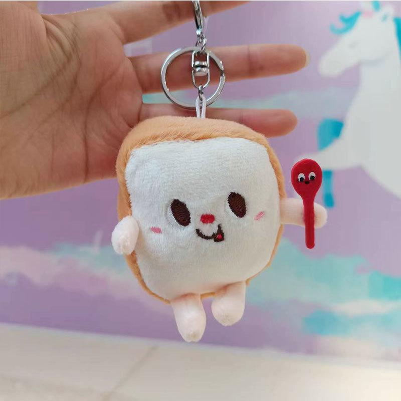 Short Adorable Plush Food Keychain With Pp Cotton Filling For Children Adults And