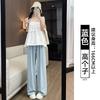 Women's High Rise Wide Leg Pants Straight Loose Lazy Style Ice Silk Draping Long Trousers Spring Autumn