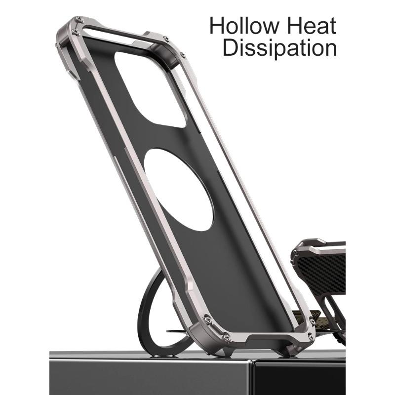 Iphone 15 16 14 13 Pro Max Cover Lightweight Aluminum Alloy Funda Coque Built-in Holder Ring Metal Carbon Fiber Case