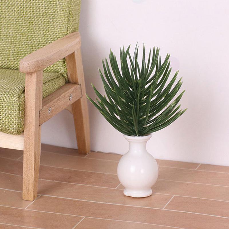 

1 шт. Кукольный домик Мини Пластиковая Имитация Вазы Зеленое Растение Миниатюрная Модель Мини Цветочная Композиция Игрушка Украшения as the picture