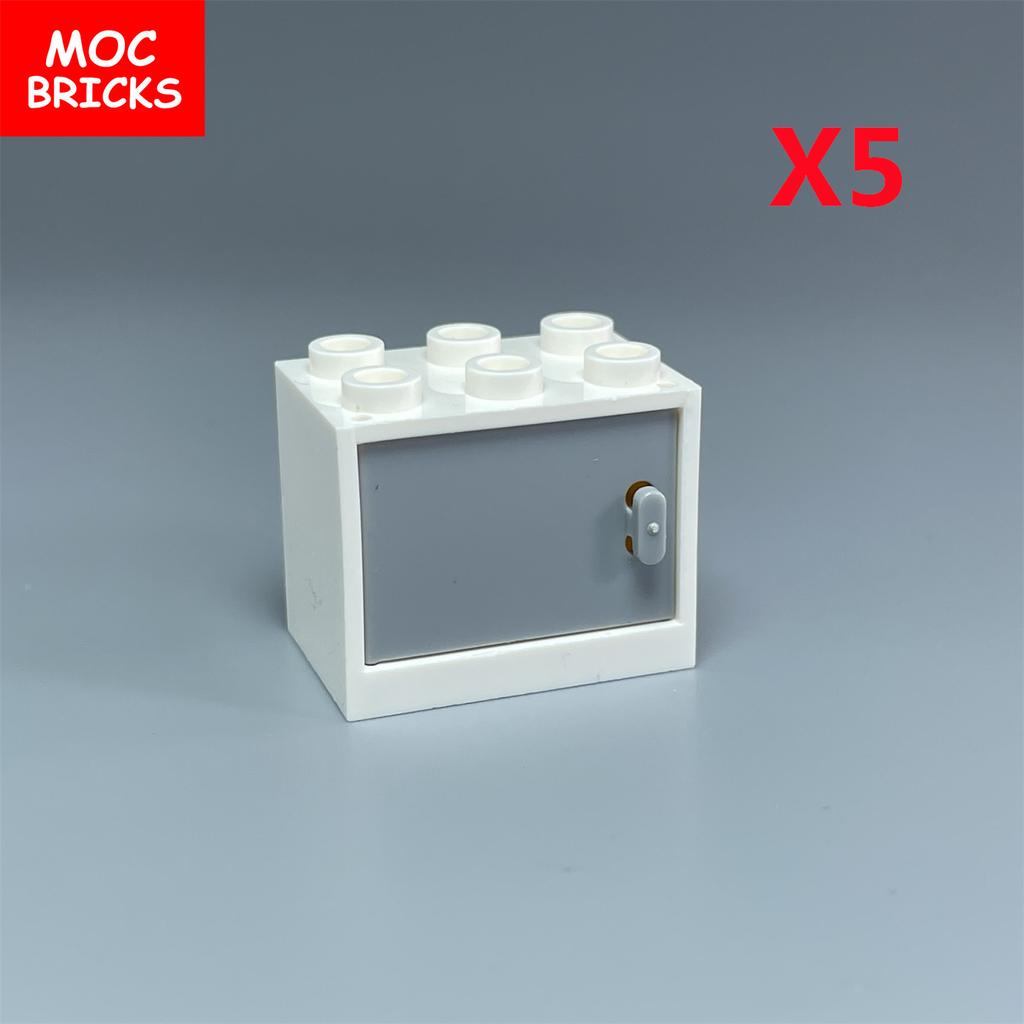 MOC Blocks Box Cupboard Container 2x3x2 Cabinets Assembles Particles 4532 4533 City House Construction Bricks Parts