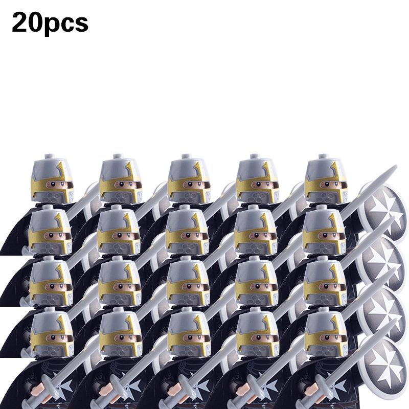 Set militari medievali Action figure Blocchi da costruzione Mattoni Cavaliere romano Soldato spartano Elmo Spada ArmiGiocattoli per bambini