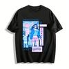 Urban City Girl Anime Style Graphic Tee Casual Streetwear Top Pure Cotton T-shirt