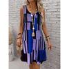 Comfortable Versatile Striped Printed Sleeveless Dress Fashion Daily Casual Casual Dresses