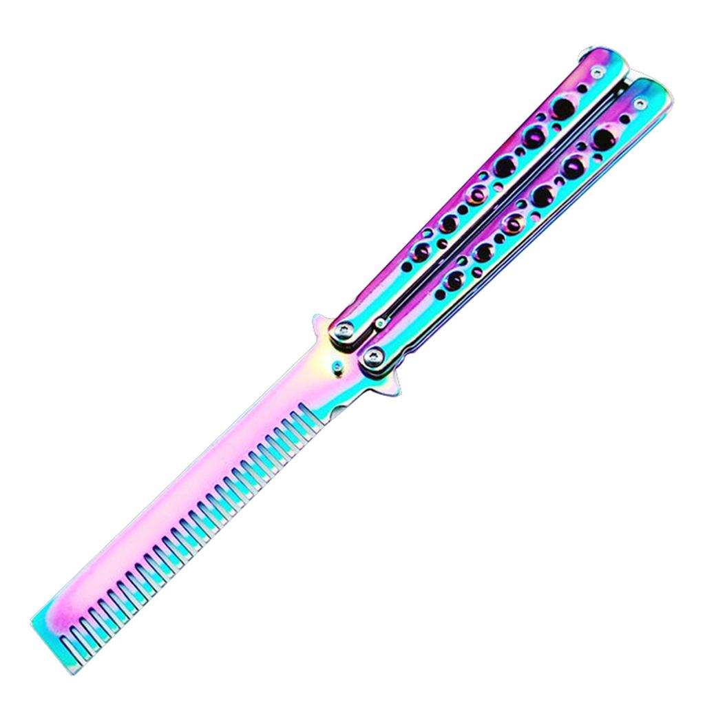 Butterfly Combs Stainless Steel Folding Training Practice Combs Hair Styling Tools For Sport Outdoor Use