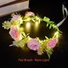 Mori-Style Glowing Flower Crown: Bridal, Child & Adult Headdress for Festivals, Photography & Night Markets with Flashing Headband