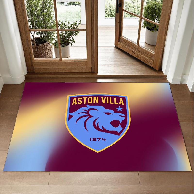 Aston Villa Fußball Design Kristall Samt Teppich Weiche Dekorative Matte für Schlafzimmer Eingang