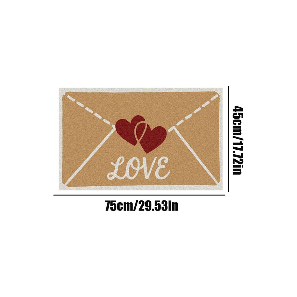 Valentine's Day Love Envelope Door Mat, Entrance Mat,  Floor Mat, Carpet
