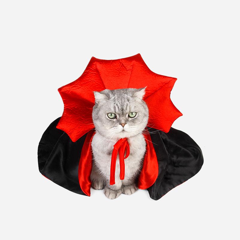 Costume Pour Chien Cape Et Chapeau - Déguisement Ajustable Halloween Noël - Pour Chiots Et Chatons Petit/Moyen