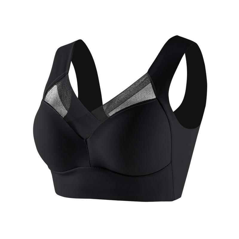 Plus Size Extended Fit Vest Style Seamless Bra, Wireless Fixed Pads Beauty Back Comfort Everyday Underwear for Women