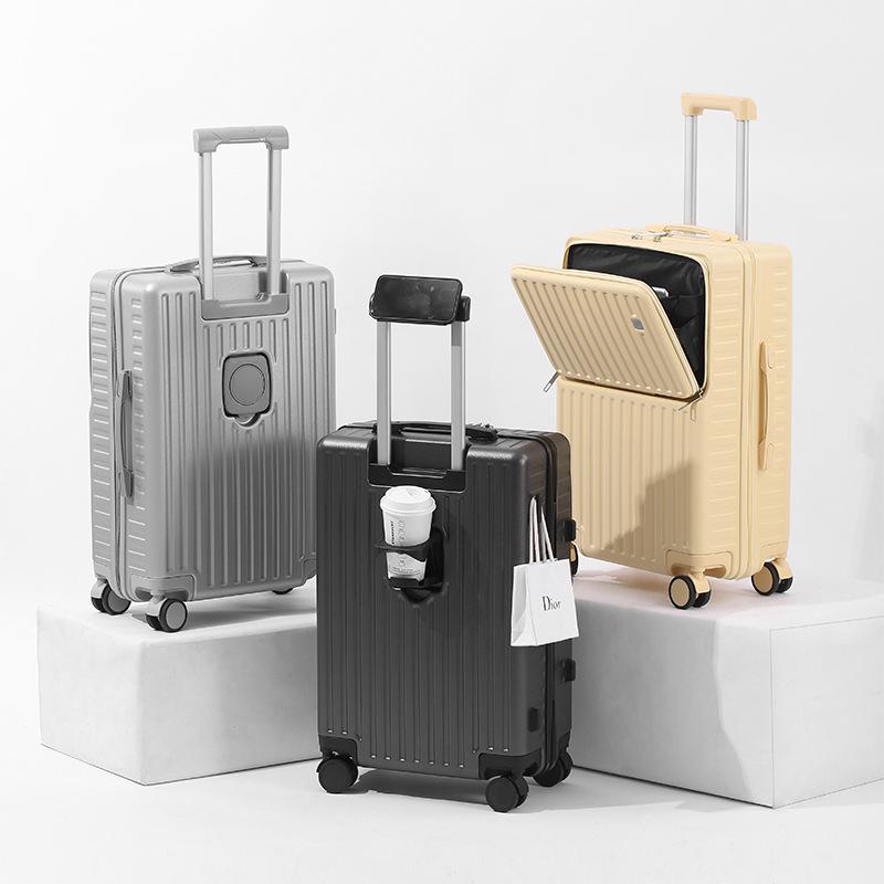 20-Inch Carry-On Luggage: Large Capacity Travel Suitcase for Students, 24-Inch Leather Trolley Available