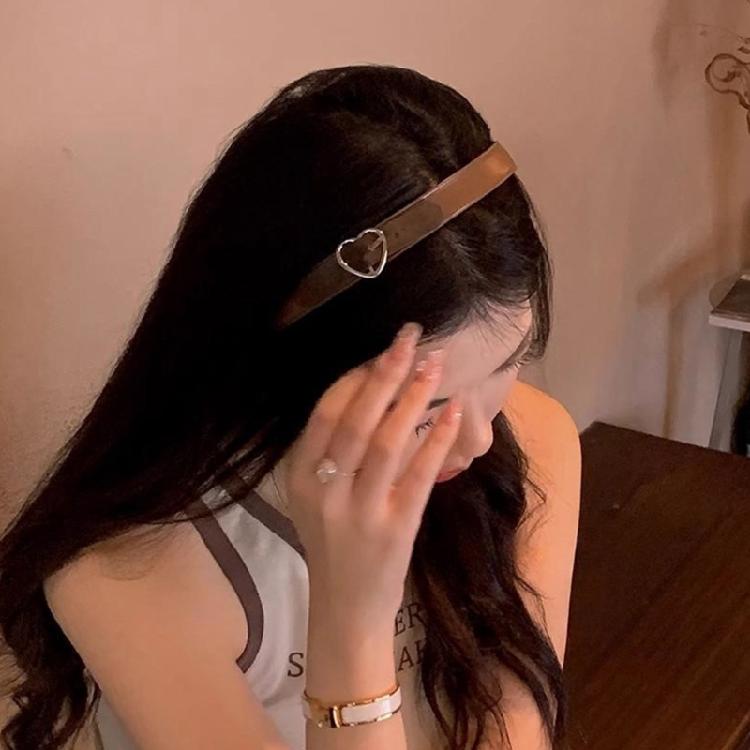 Christmas Headband with Heart Shaped Buckle Hairband Leather Hairband for Girls