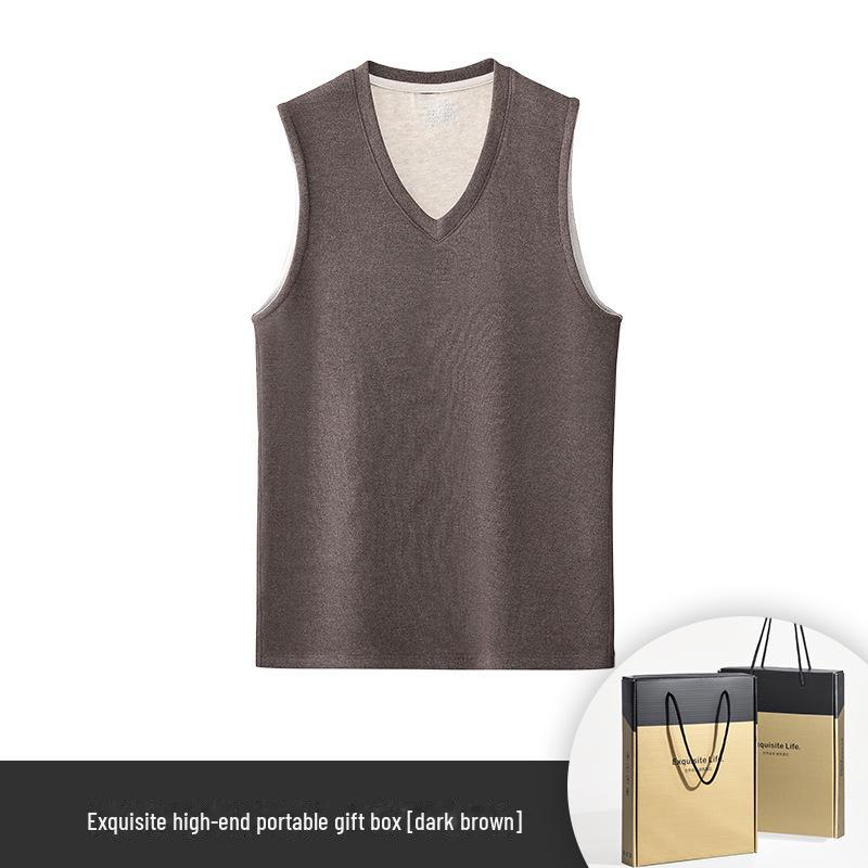 

[Очень толстый и теплый] Новый мужской жилет из шелковой шерсти для осени и зимы - плюс бархат, толстый низ L (100~125 catties)