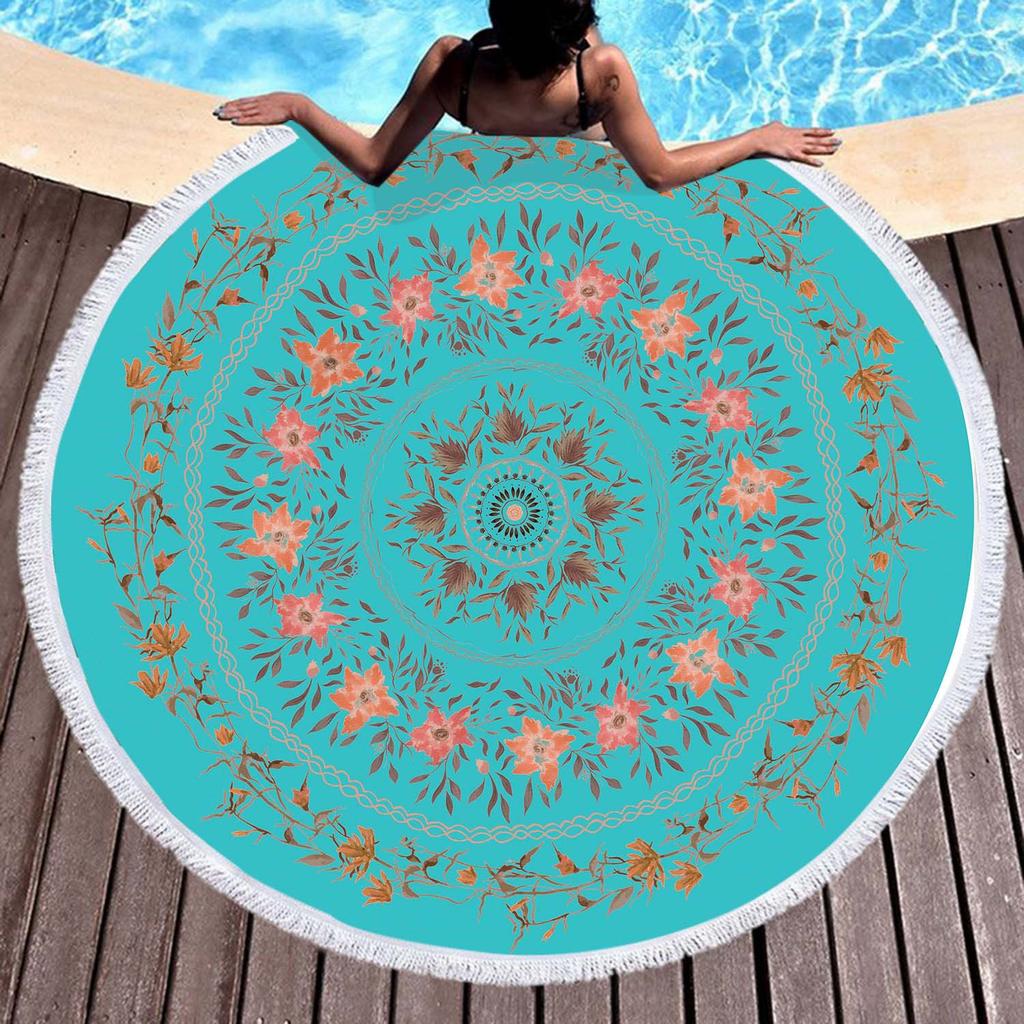 Fornitura Diretta Asciugamano da Spiaggia Esplosivo in Microfibra Asciugatura Rapida Assorbente Asciugamano da Spiaggia Boemo con Frange