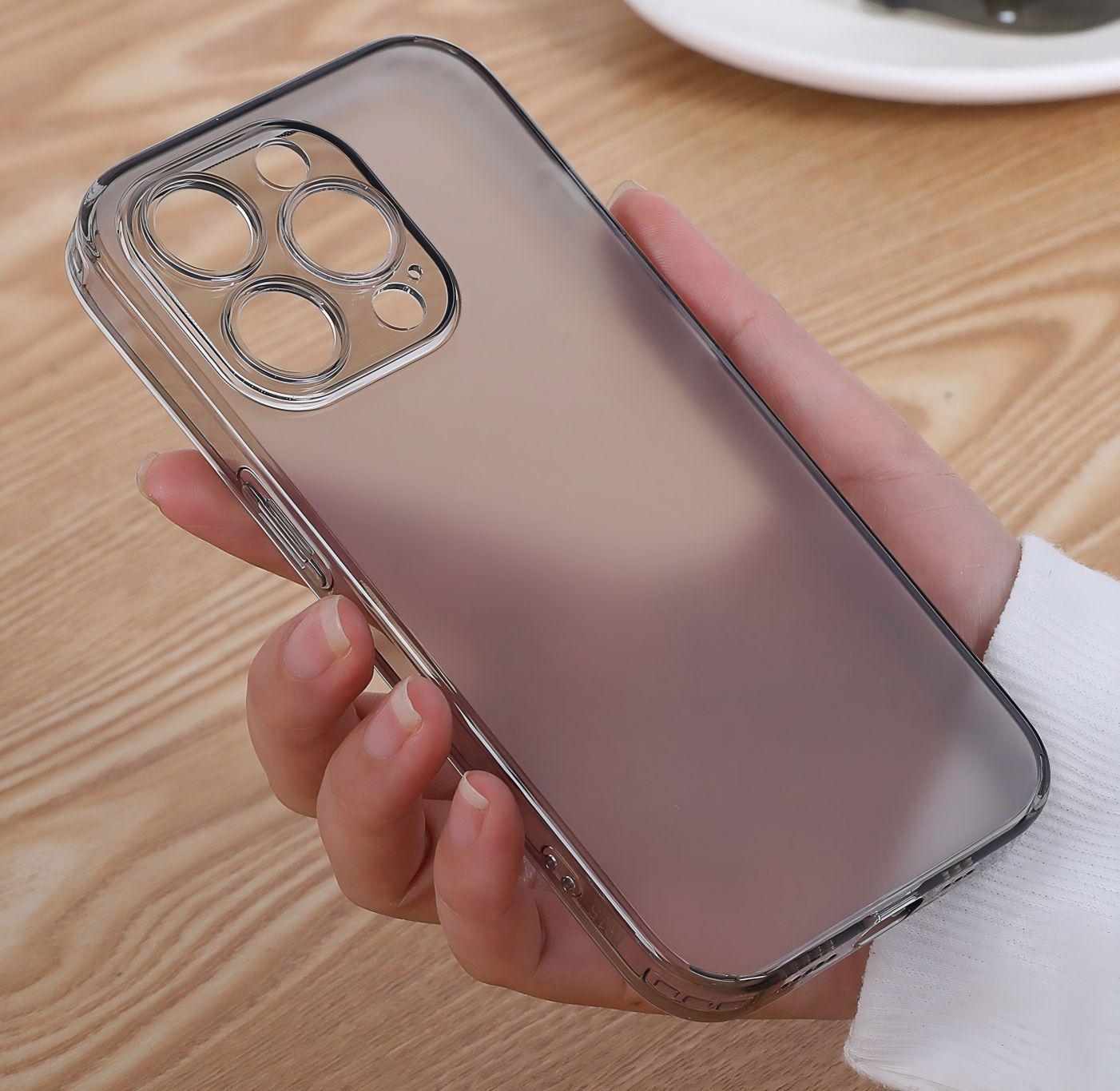

Frosted Tempered Glass Soft Edge Case for iPhone 16/17 Pro Max iPhone 14
