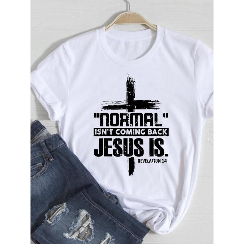 (European Size) Cute Women Tee Faith Letter Style Top Short Sleeve Fashion Print Lady Clothing Casual  T-shirt Female Graphic T-shirts