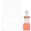 Acrylic Magnetic Calendar Board Refrigerator Magnet Message Board Planning Board Monthly and Weekly Memo Calendar with 6 Markers