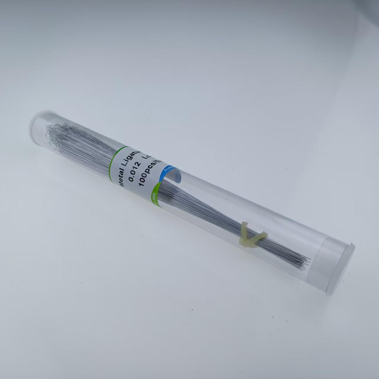 

100 шт. ортодонтическая металлическая ортодонтическая проволока Kobayashi длинного типа, предварительно сформированные скобки, лигатурная стяжка, дуга 0.012