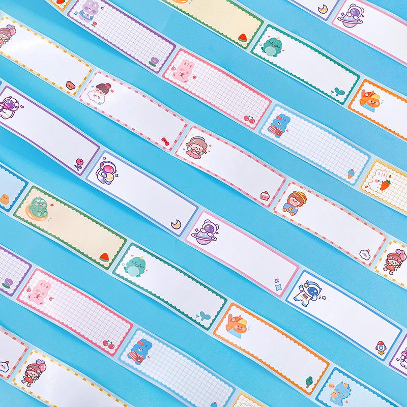 Cartoon Name Stickers: Tear-Resistant, No-Trace Labels for Water Bottles, Journals & More - Perfect for Students & Kindergarteners