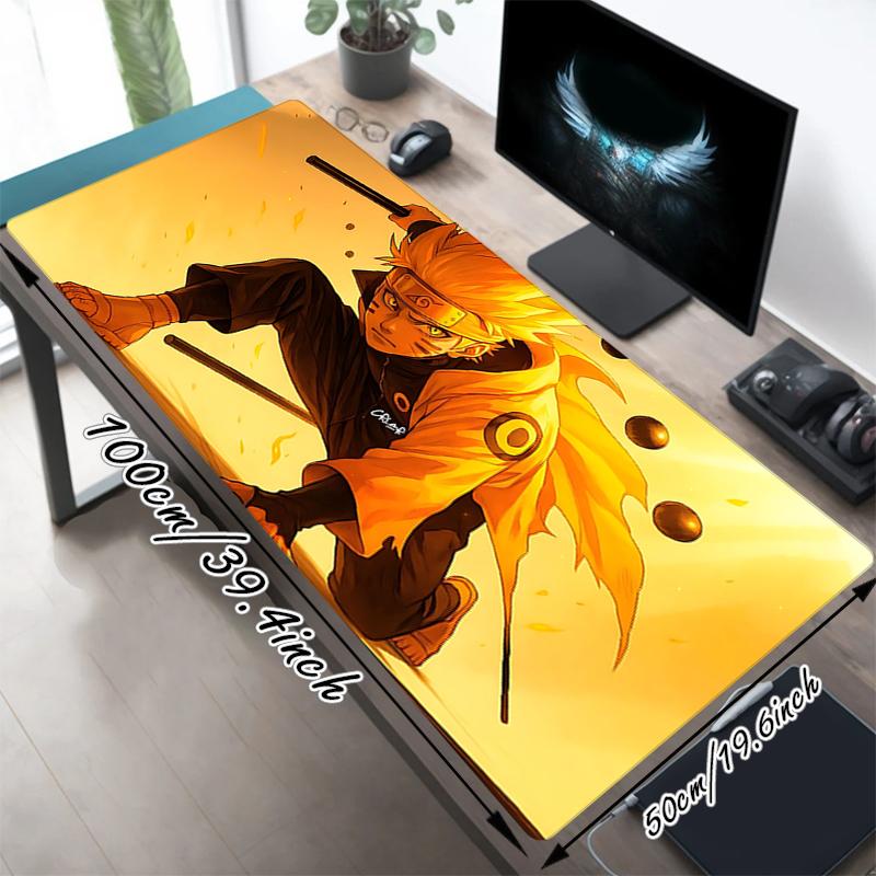 1Pc Naruto'S Determination Gaming Mouse Pad Keyboard Desk Mat Non-slip Rubber Lock Edge Waterproof Computer Mousepad for Office Home Decor S1396