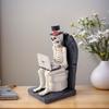 Halloween Skelett Figur Sitzt auf Toilette mit Laptop Horror Harz Skulptur Ornament Für Party Dekoration Sammlung
